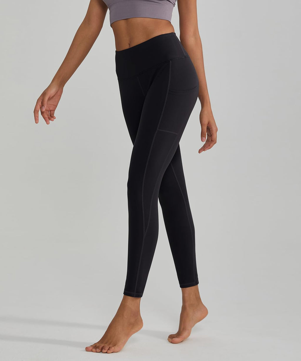 Women's Anti-Nail Leggings, Non-Transparent Yoga Pants with Phone Pockets, Tummy Control Full-Length and Capri Tights