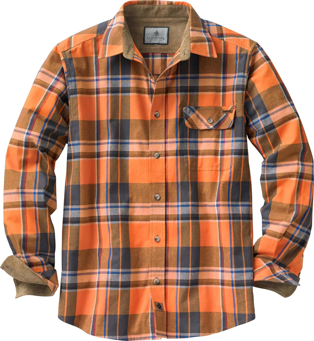 Men's 100% Cotton Long Sleeve Button-Down Flannel Shirt