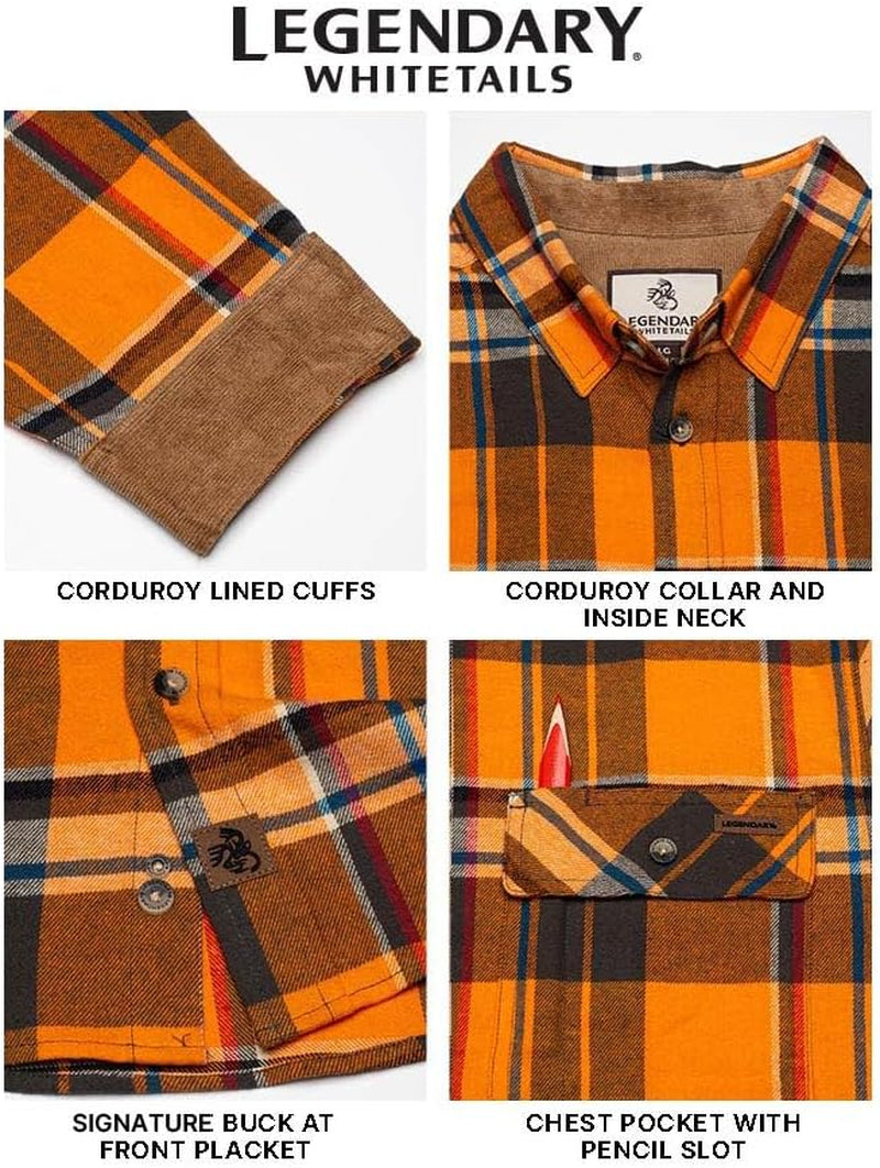 Men's 100% Cotton Long Sleeve Button-Down Flannel Shirt