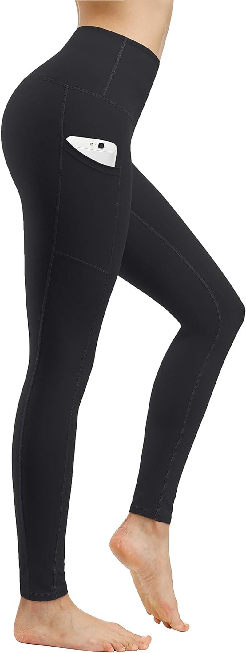 High Waist Yoga Pants with Pockets - Tummy Control Leggings for Women (2 Pack)