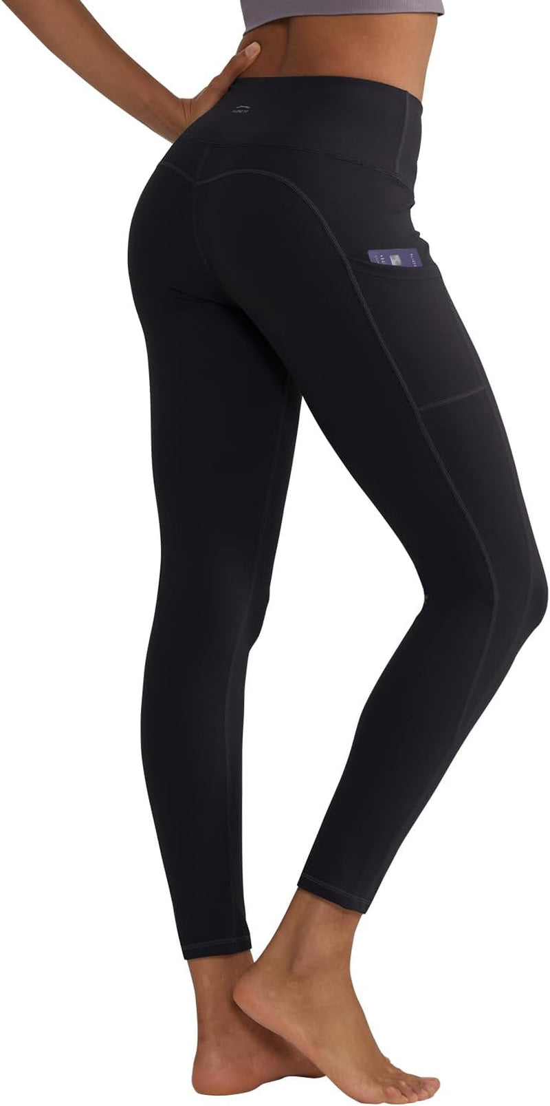 Women's Anti-Nail Leggings, Non-Transparent Yoga Pants with Phone Pockets, Tummy Control Full-Length and Capri Tights
