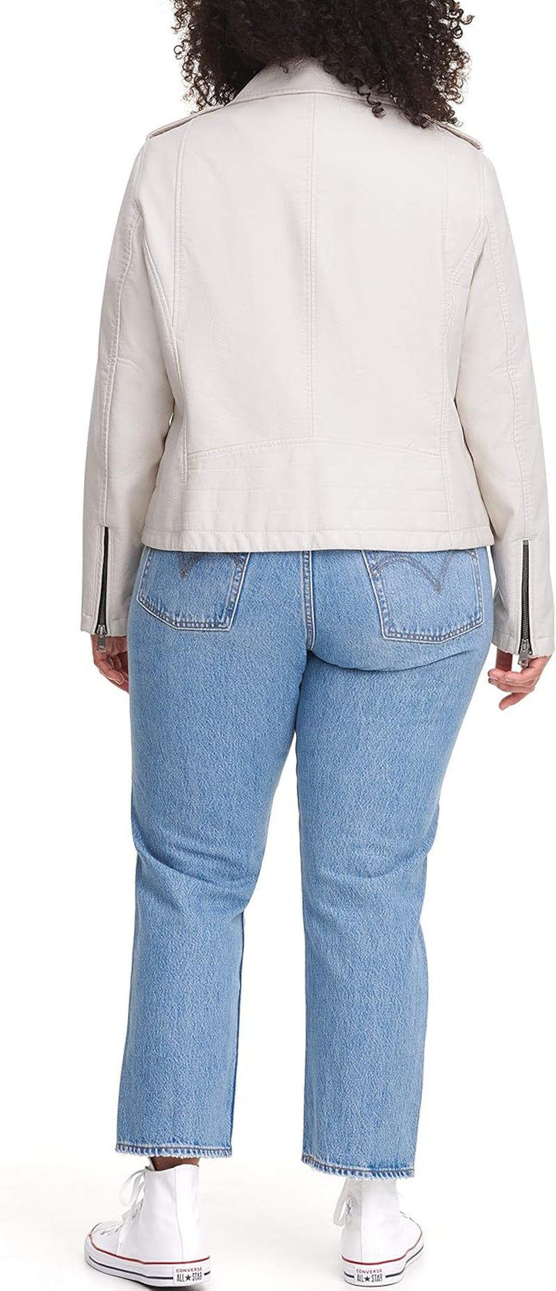Women's Classic Faux Leather Moto Jacket (Regular & Plus Sizes)