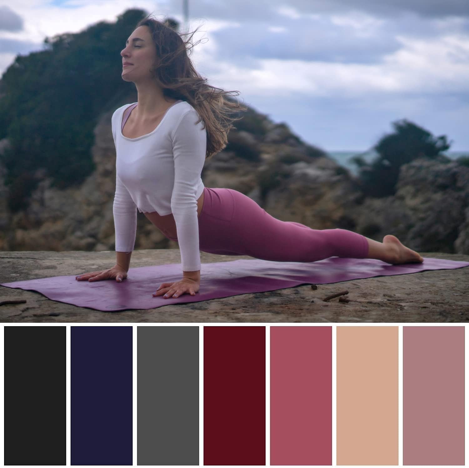 Women's 7-Pack High-Waisted Yoga Leggings with Pockets - Full Length and Capri Options in Black
