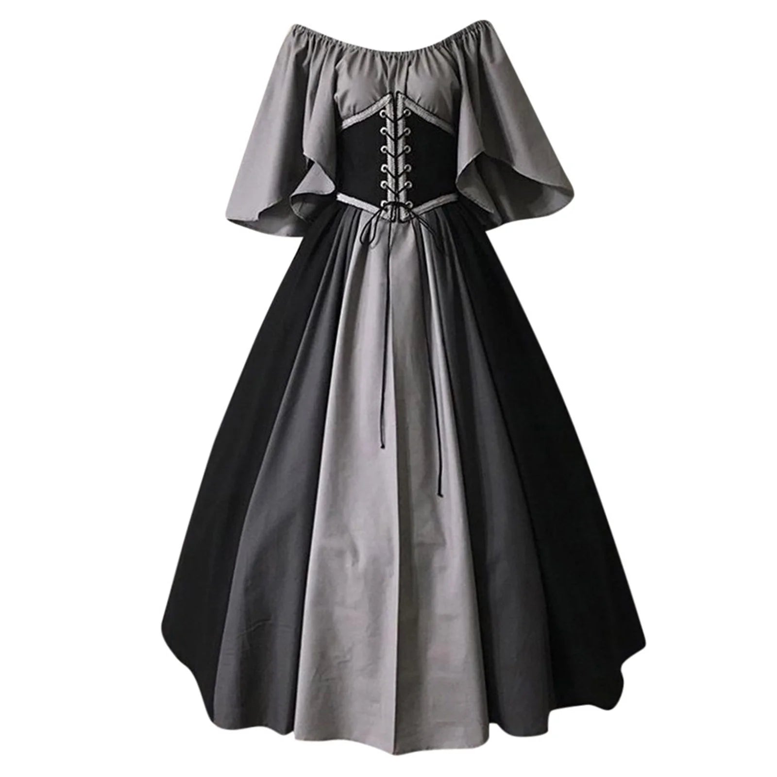Ladies' Irregular Hem Evening Gown - Vintage Formal Dress for Parties and Cosplay